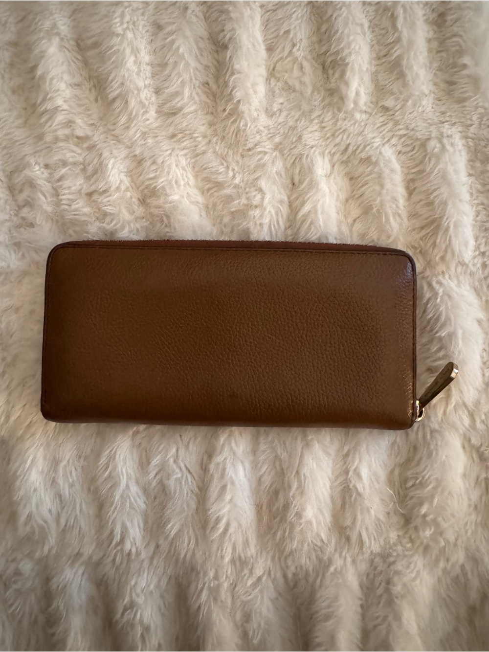 Michael Kors Chestnut Zip Wallet with Gold Logo - Picture 2 of 7